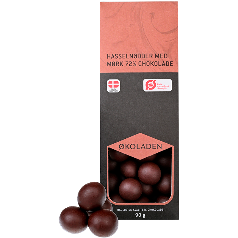 Økoladen Hasselnødder Mørk 72% Chokolade Ø (90 g)