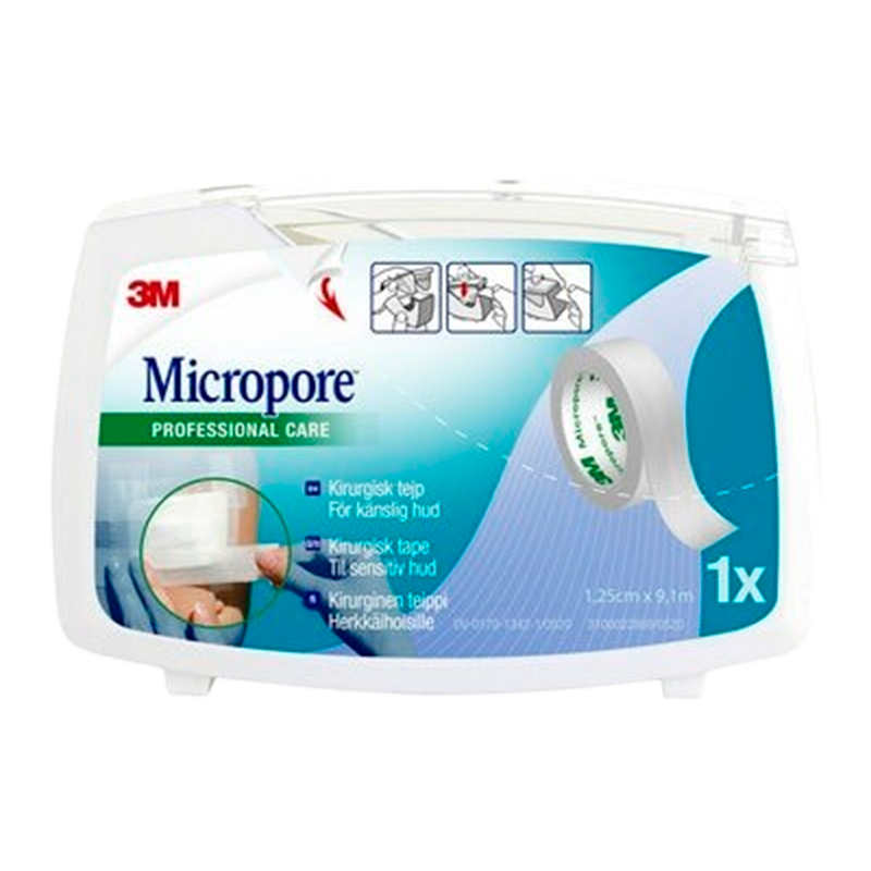3M Micropore Kirurgisk Tape Hvid 1,25 cm x 9,14 m (1 stk)