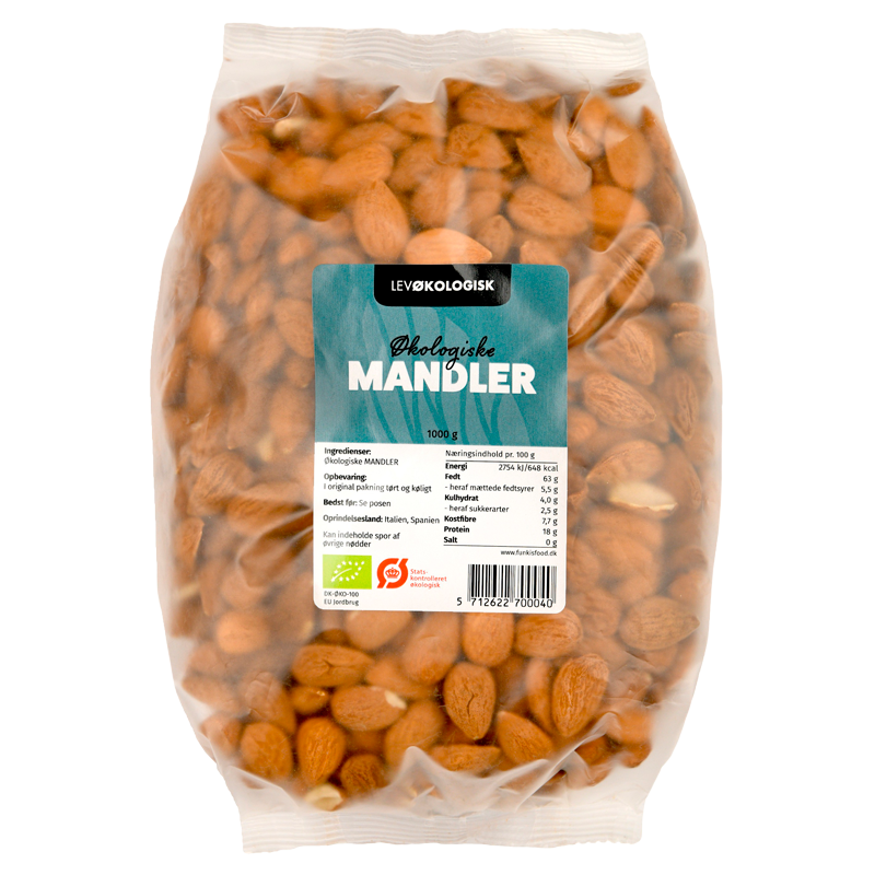 Lev Økologisk Mandler - 1 kg