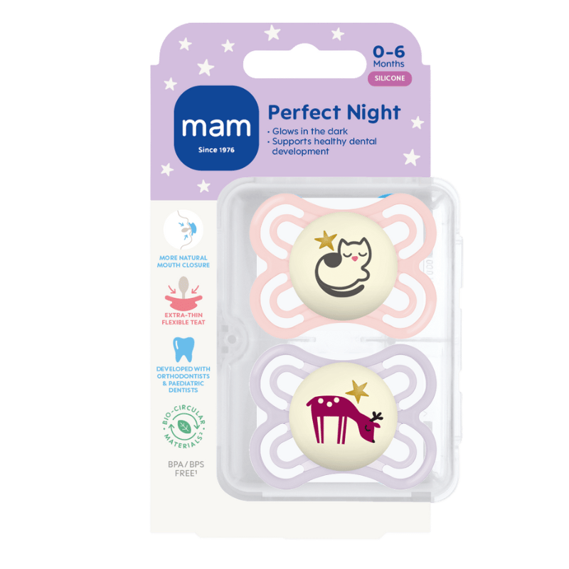 MAM Perfect Night Silk 0-6M Pink (2 stk)