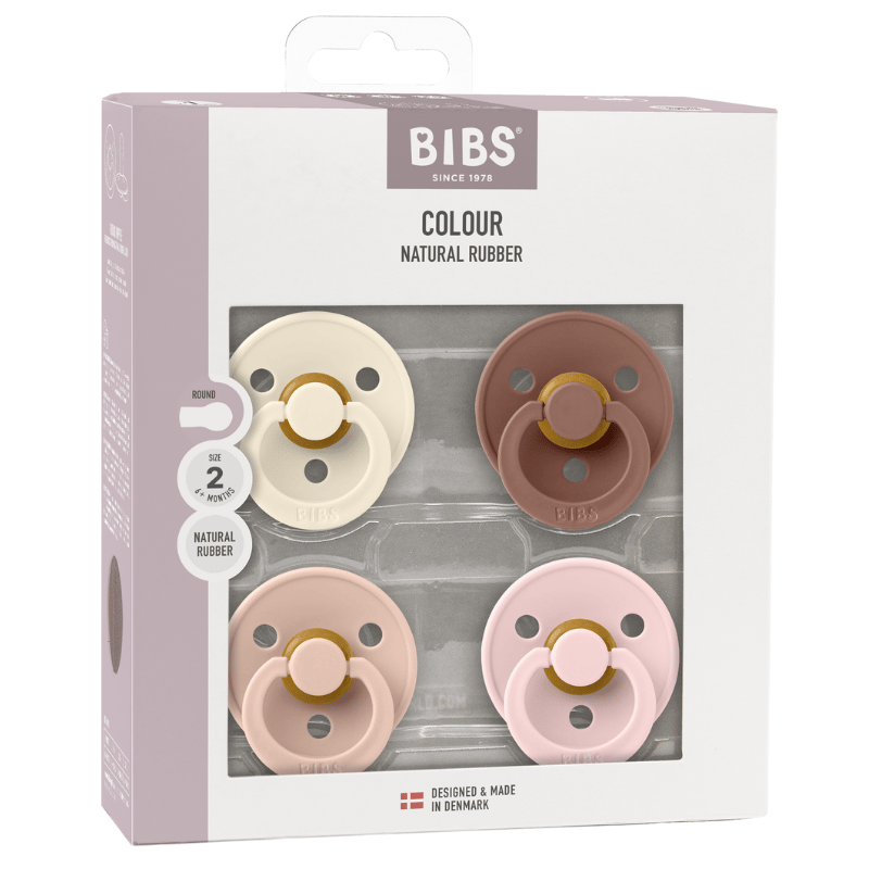 Bibs Pacifier Colour Latex Size 2 Ivory/Blush/Woodchuck/Blossom (1 sæt)