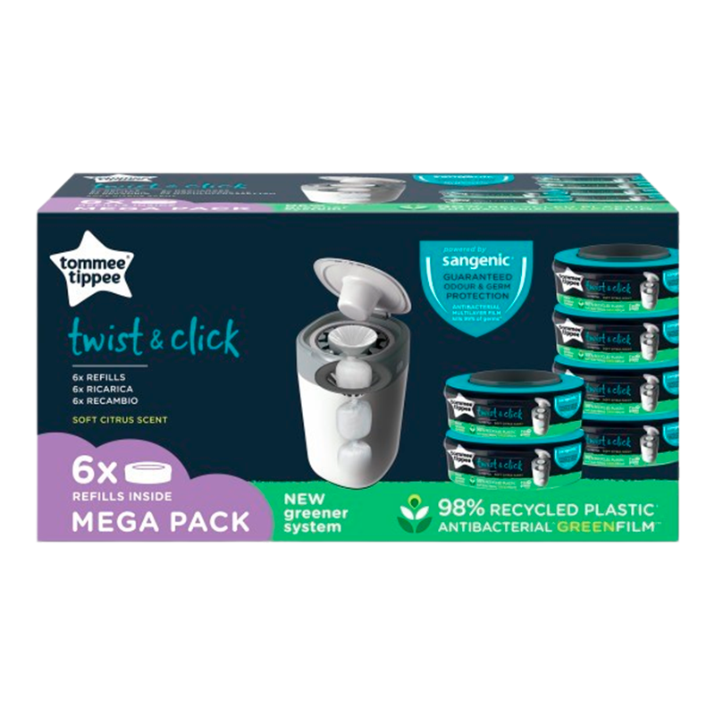 Tommee Tippee Sangenic Twist & Click Refill (6 stk)