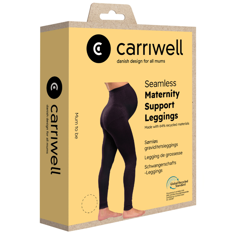 Carriwell Seamless Graviditets Leggings Med Støtte Sort - Small - 1 stk