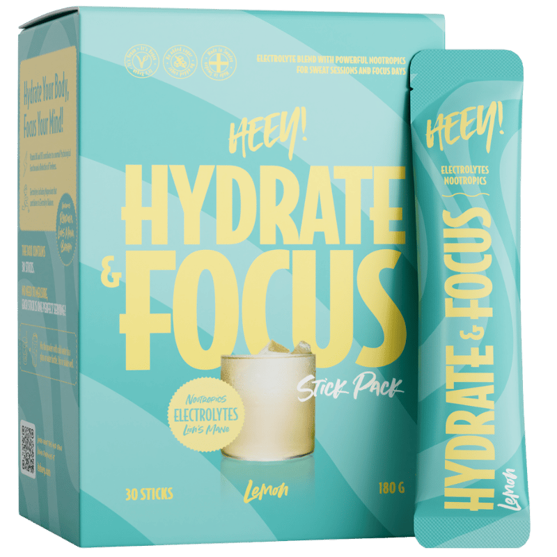 Heey! Hydrate & Focus Electrolytes + Lions Mane Lemon (30 x 6 g)