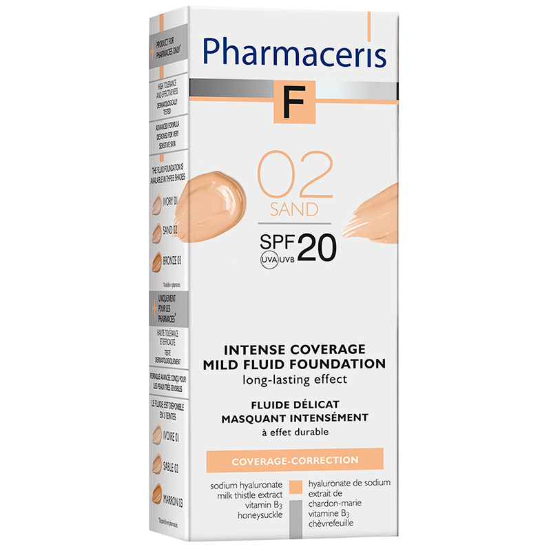 Pharmaceris F - Intensivt Dækkende Foundation SPF 20 Sand 02 (30 ml)