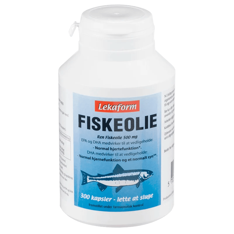Lekaform Fiskeolie 500 mg ren fiskeolie - 300 kapsler