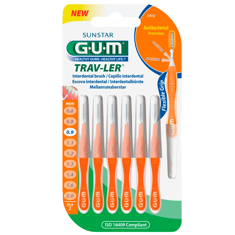 GUM Mellemrumsbørster TravLer Passage 0,9 (ISO 2) - 6 stk