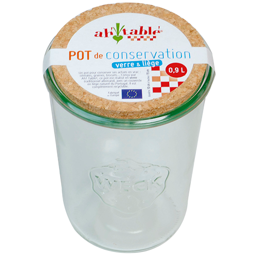 Ecodis Opbevaringsglas Med Kork Låg 0,9L (1 stk)