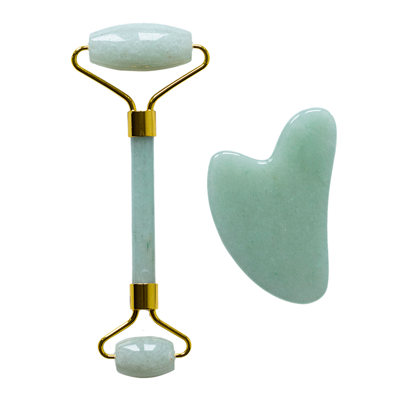 Grums The Gua Sha Box (Jade Heart Stone + Roller) (1 sæt)