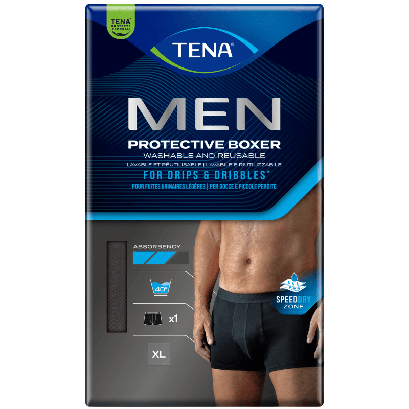 TENA Men Inkontinens Boksershorts Sort Str. XL (1 stk)