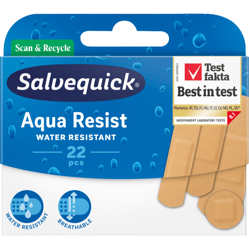 Salvekvick vandskyende plaster - 22 stk