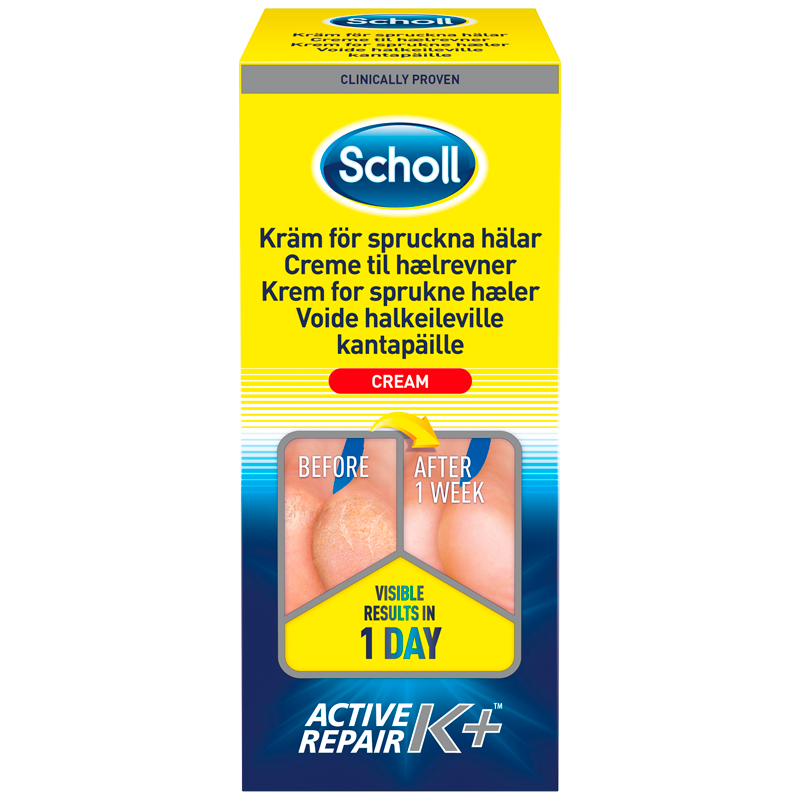 Scholl Creme til hælrevner Active Repair K+ (120 ml)