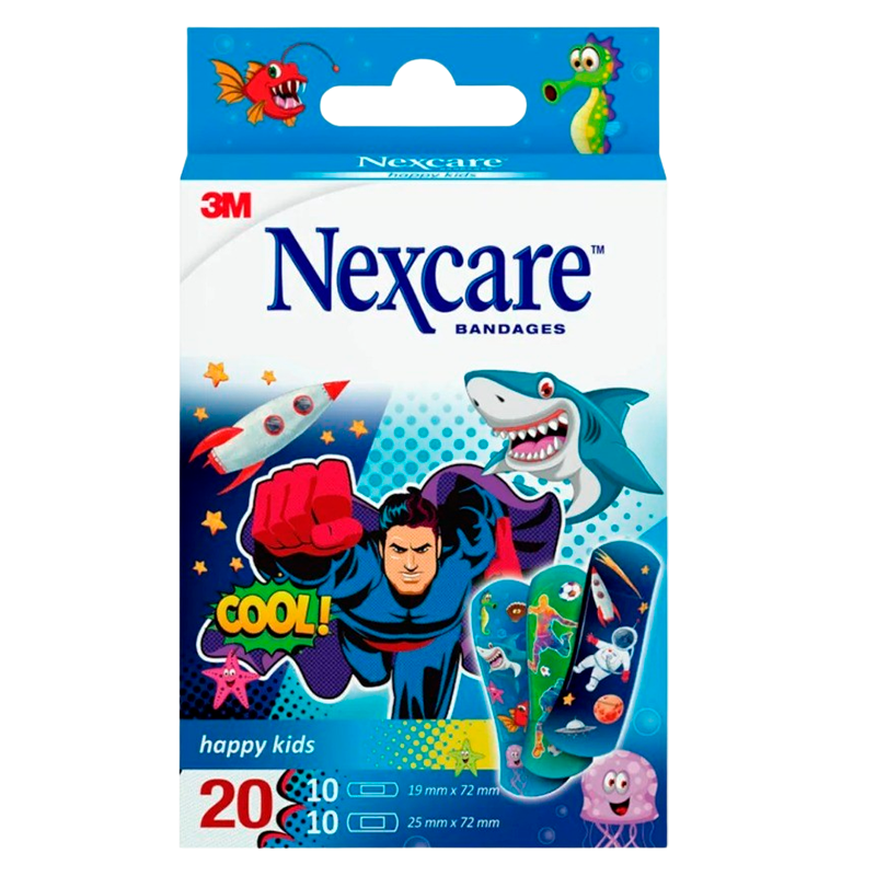 Nexcare Happy Kids Plasters, Assorted (20 stk)