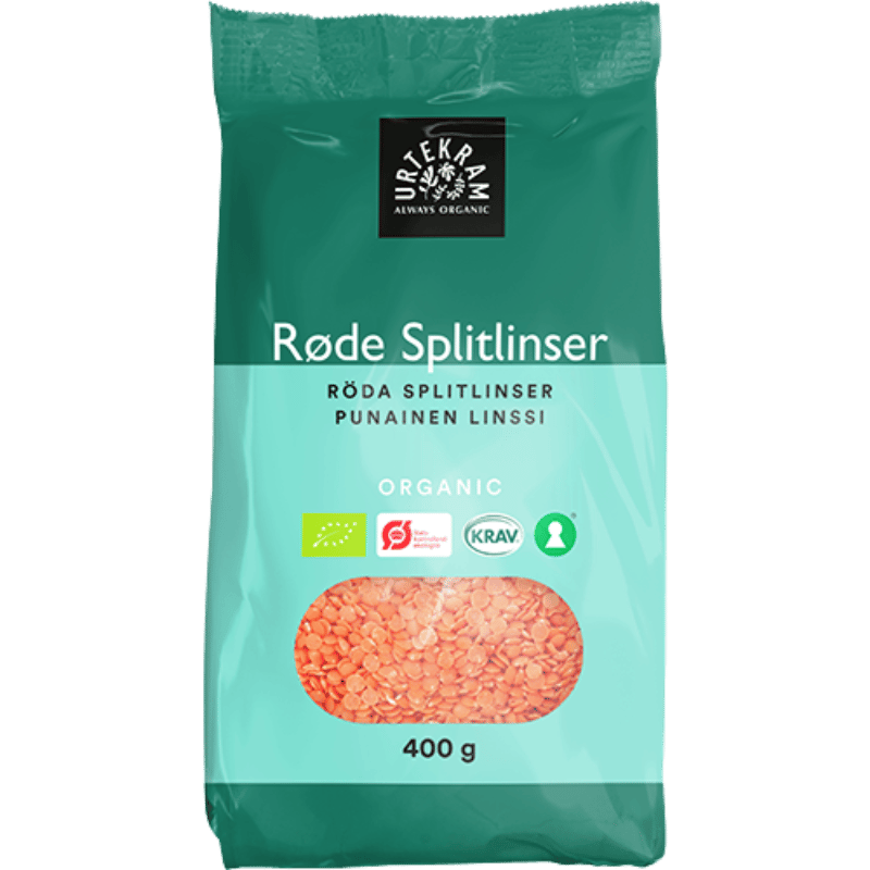 Urtekram Røde Splitlinser Ø - 400 g.