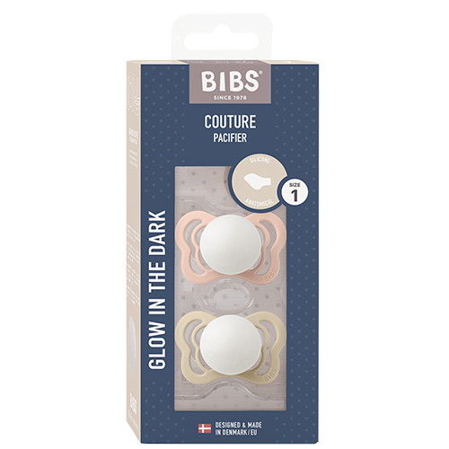 Bibs Pacifier Couture Silicone Size 1 Blush Glow/Vanilla Glow (2 stk)
