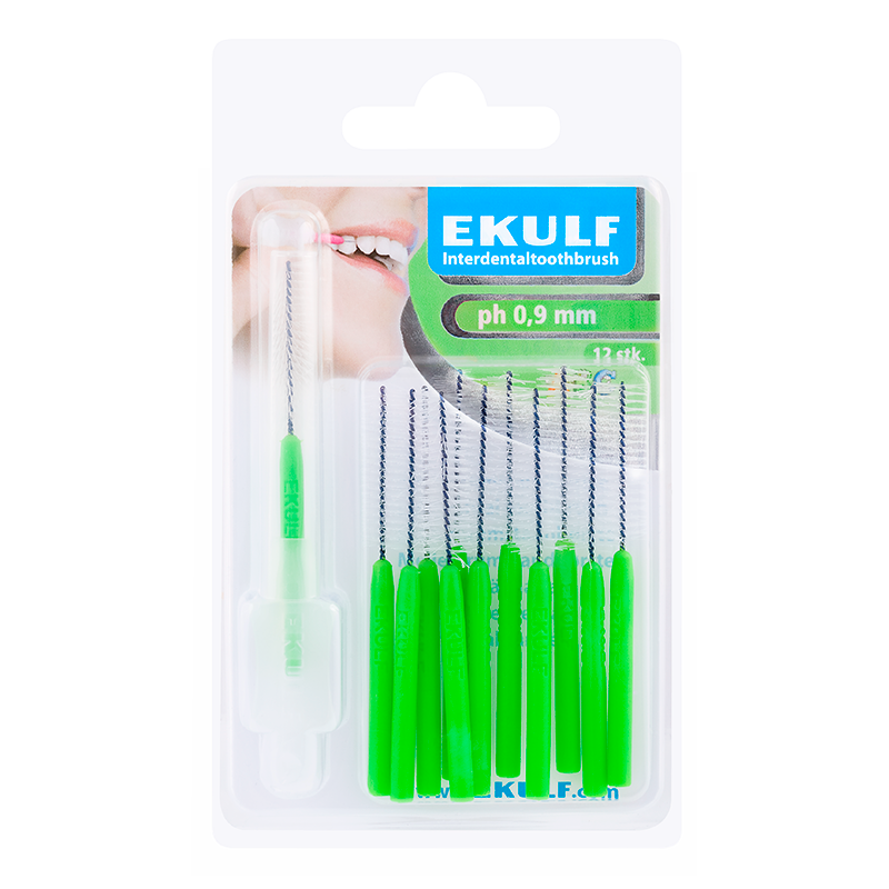 Ekulf PH Mellemrumsbørste 0,9 mm Grøn (12 stk)