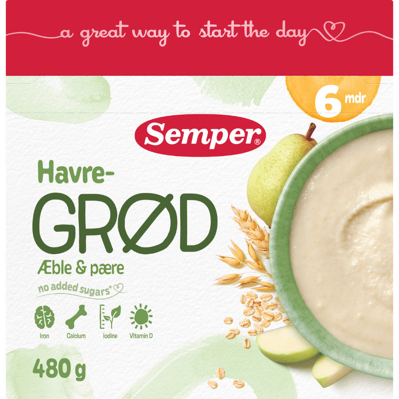 Semper Havregrød Æble & Pære 6M (480 g)