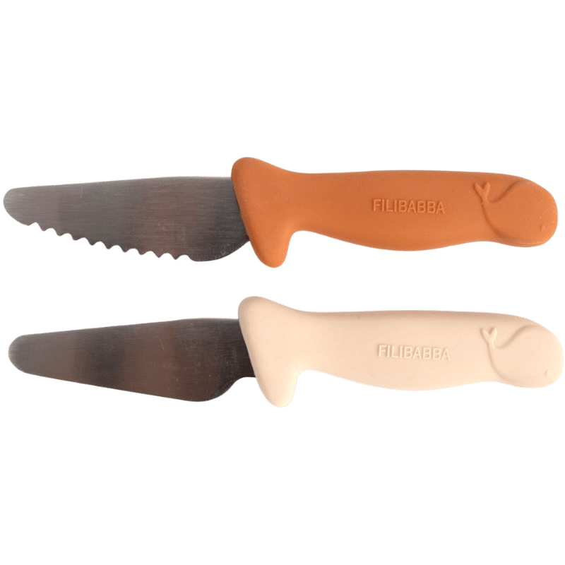 Filibabba Knivsæt Til Børn Pumpkin + Offwhite (1 sæt)