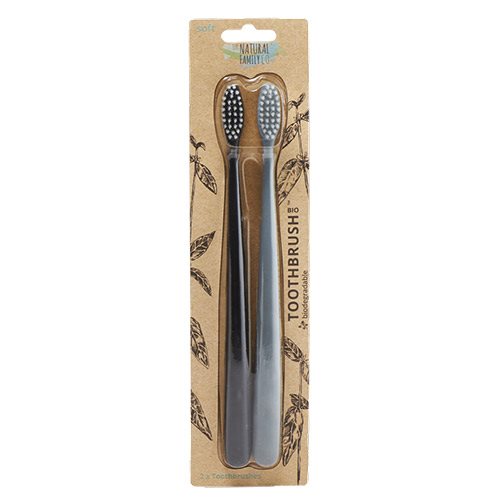 Natural Family Co. Tandbørste Bio 2 pk. Sort/Grå