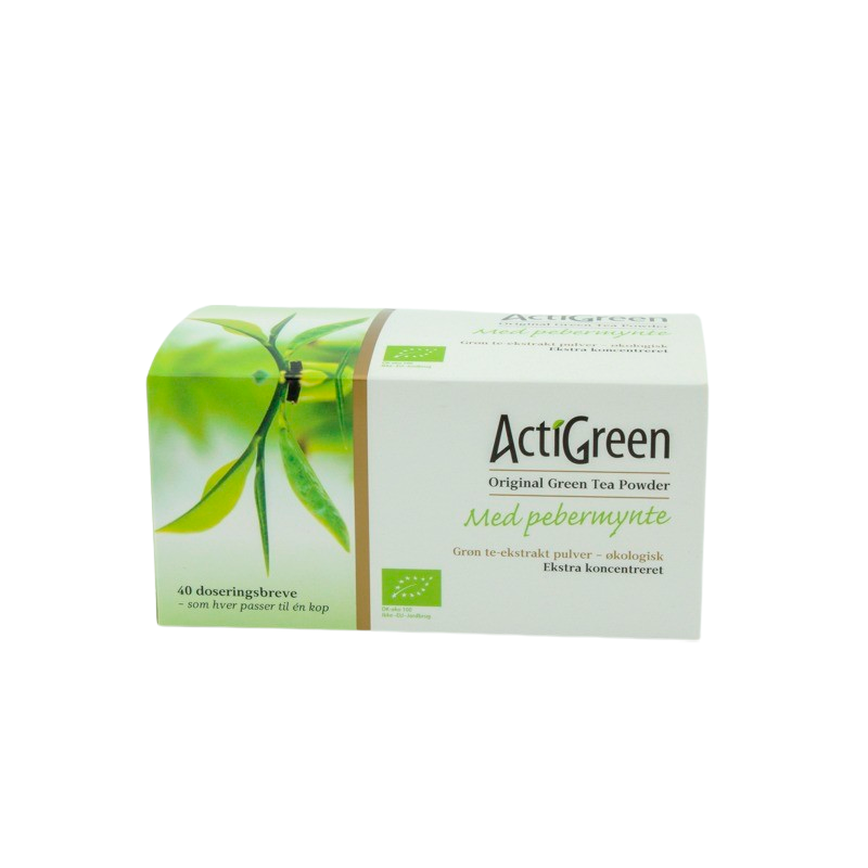 ActiGreen Grøn Te pebermynte Øko. - 40 br.