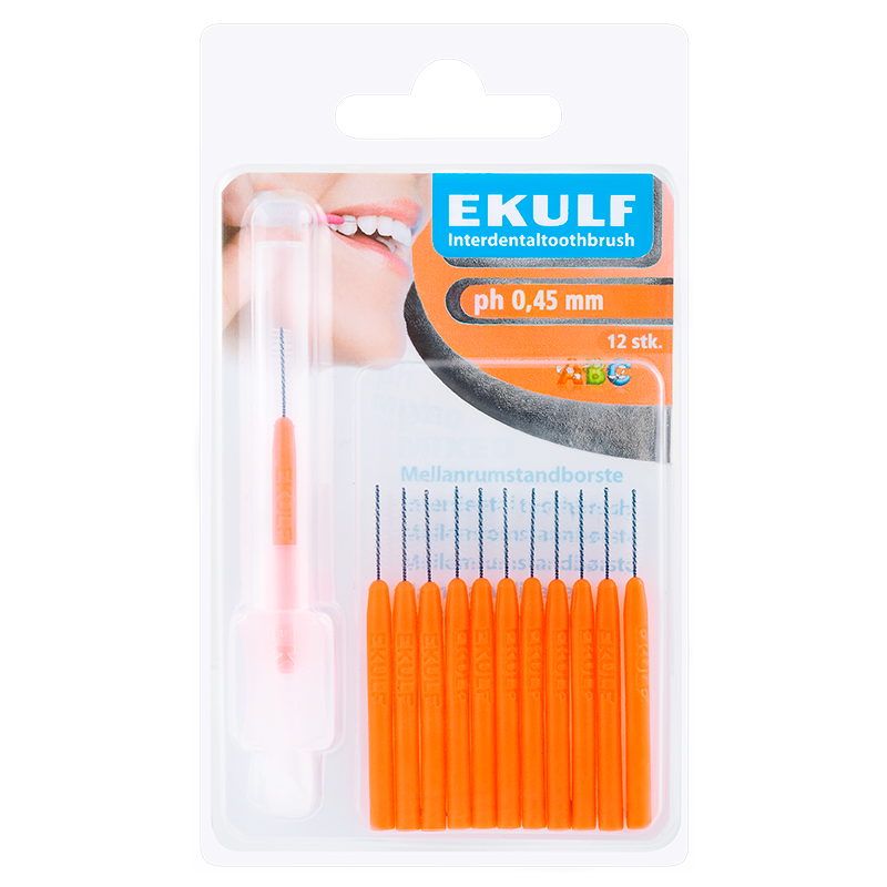 Ekulf PH Mellemrumsbørste 0,45 mm Orange (12 stk)