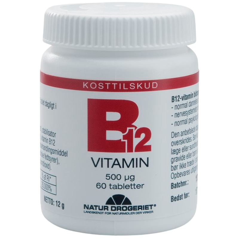 Natur Drogeriet B12 Vitamin 500 ug (60 tabletter)