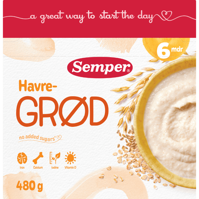 Semper Havregrød Natural 6M (480 g)