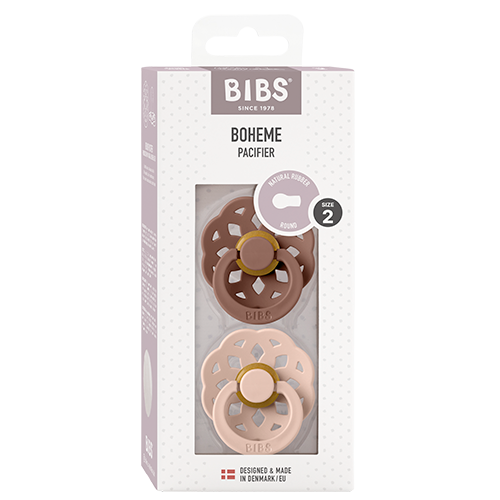 Bibs Pacifier Boheme Latex Size 2 Woodchuck/Blush (2 stk)