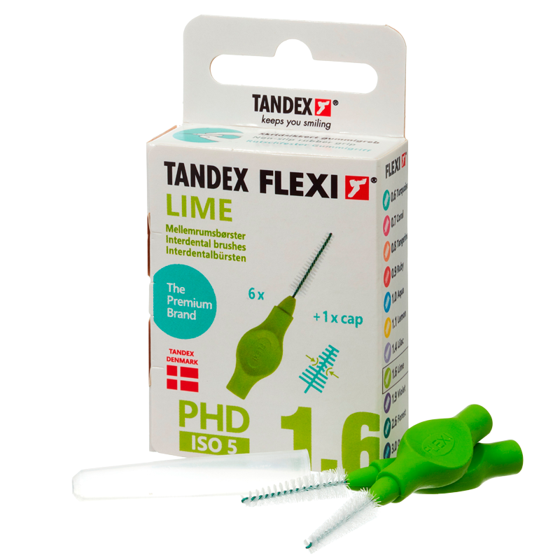 TANDEX Flexi Mellemrumsbørste Lime PHD 1.6/ISO 5 (6 stk)