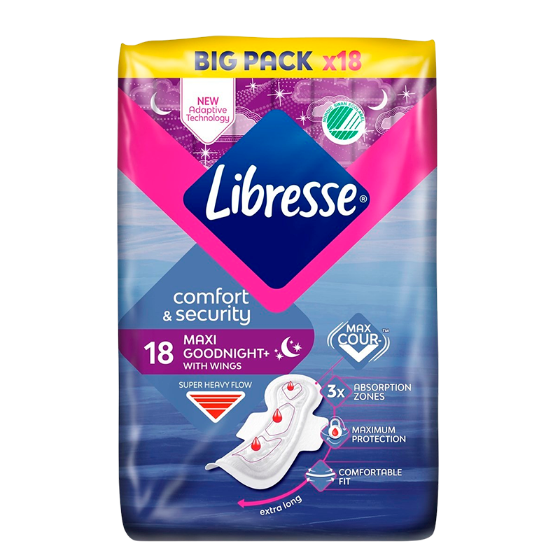 Libresse Maxi Night Wing Big Pack (18 stk)