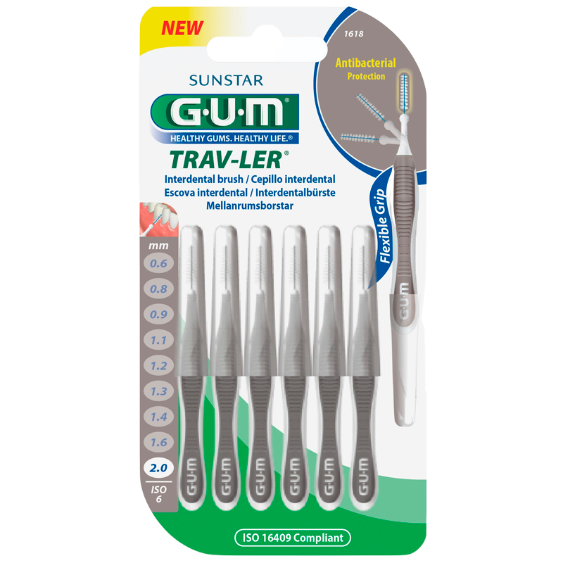 GUM Mellemrumsbørster TravLer Passage 2,0 (ISO 6) - 6 stk