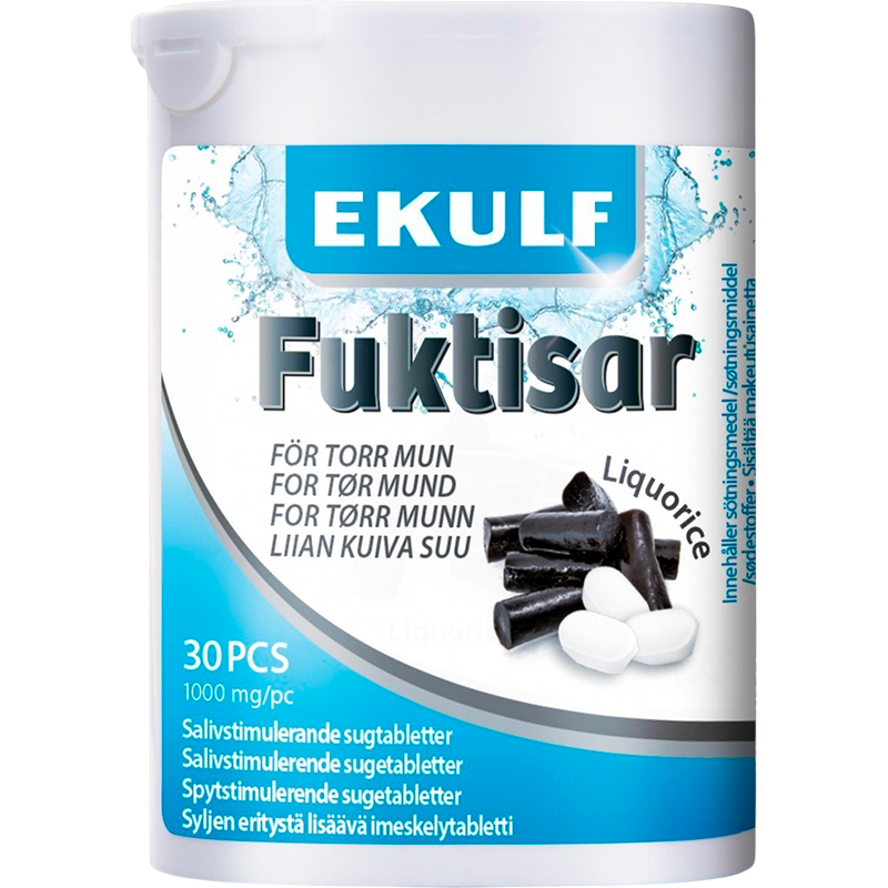 Ekulf Fuktisar Liquorice Sugetabletter (30 stk)
