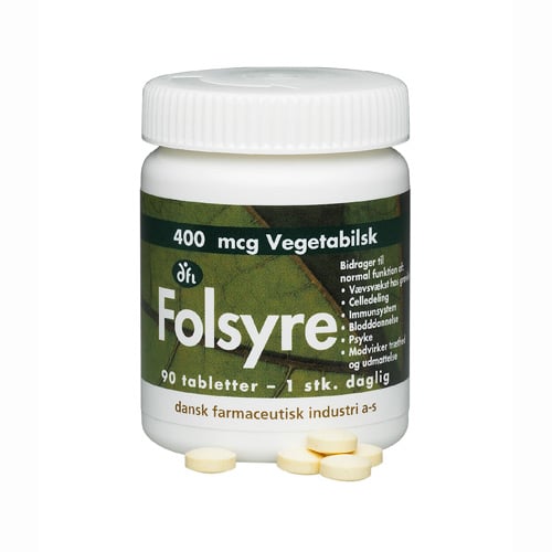 Folsyre 400 mcg - 90 tabs.