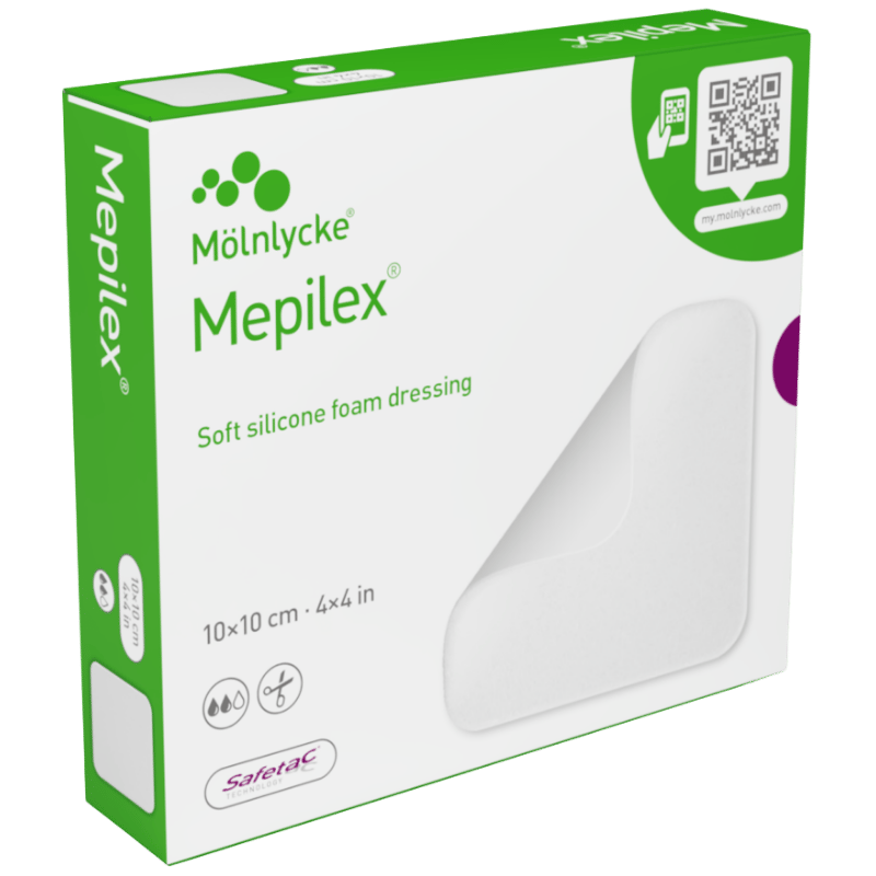 Mepilex Skum M. Silikoneklæb 10 x 10 cm (2 stk)