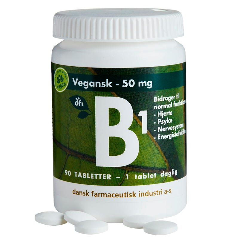Grønne Vitaminer B1 50 mg Vegansk (90 tabl)