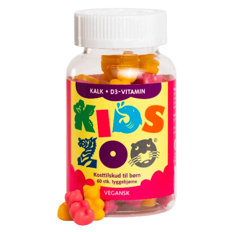 Kids Zoo Kalk + D "tyggebjørne" - 60 stk.