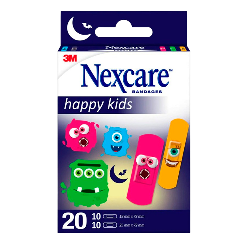 Nexcare Happy Kids Monster Plastre (20 stk)