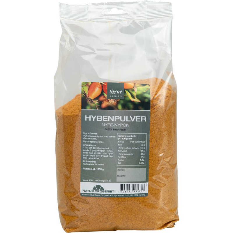 Natur-Drogeriet Hybenpulver, fint m.frø - 1000 gr.