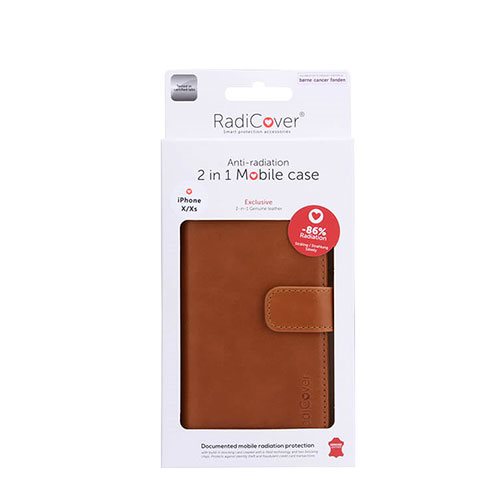 Radicover 2in1 Premium læder Mobilcover iPhone X/Xs brun premium læder Brun (1 stk)