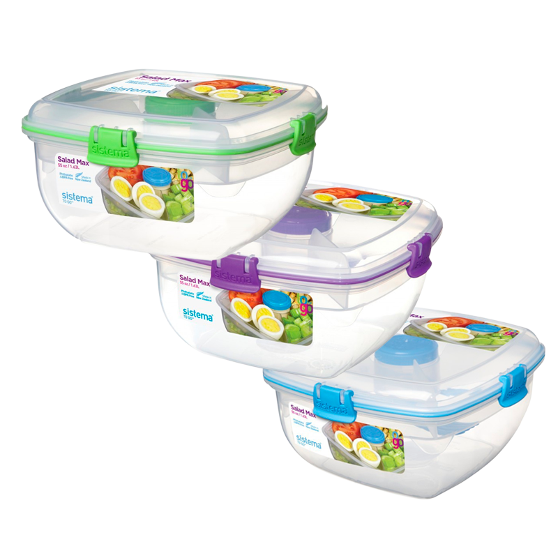 Sistema Salad Max To Go Ass. Farver - 1630 ml