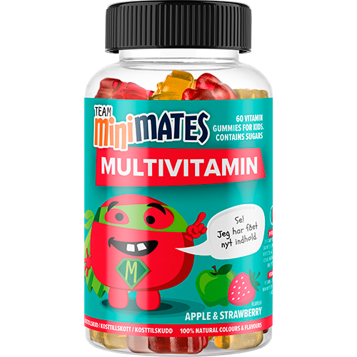 Team MiniMates Multi Vitamin Æble & Jordbær (60 stk)