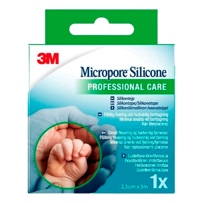 3M Micropore Silicone 2,5 cm x 5 m (1 stk)