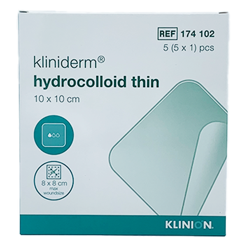 Kliniderm Hydrocolloidbandage - Tynd - 10x10 cm - 5 stk