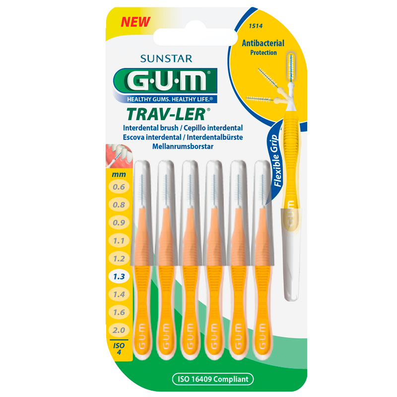 GUM Mellemrumsbørster TravLer Passage 1,3 (ISO 4) - 6 stk