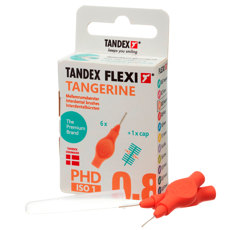 TANDEX Flexi Mellemrumsbørste Tangerine PHD 0.8/ISO 1 (6 stk)