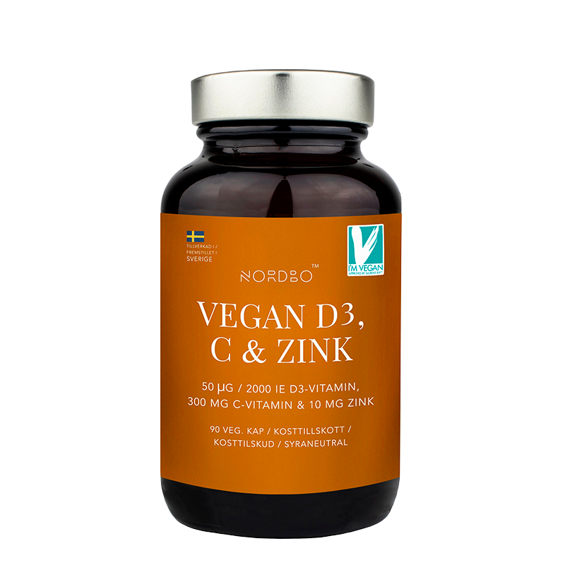 NORDBO Vegan D3, C & Zink. - 60 kap