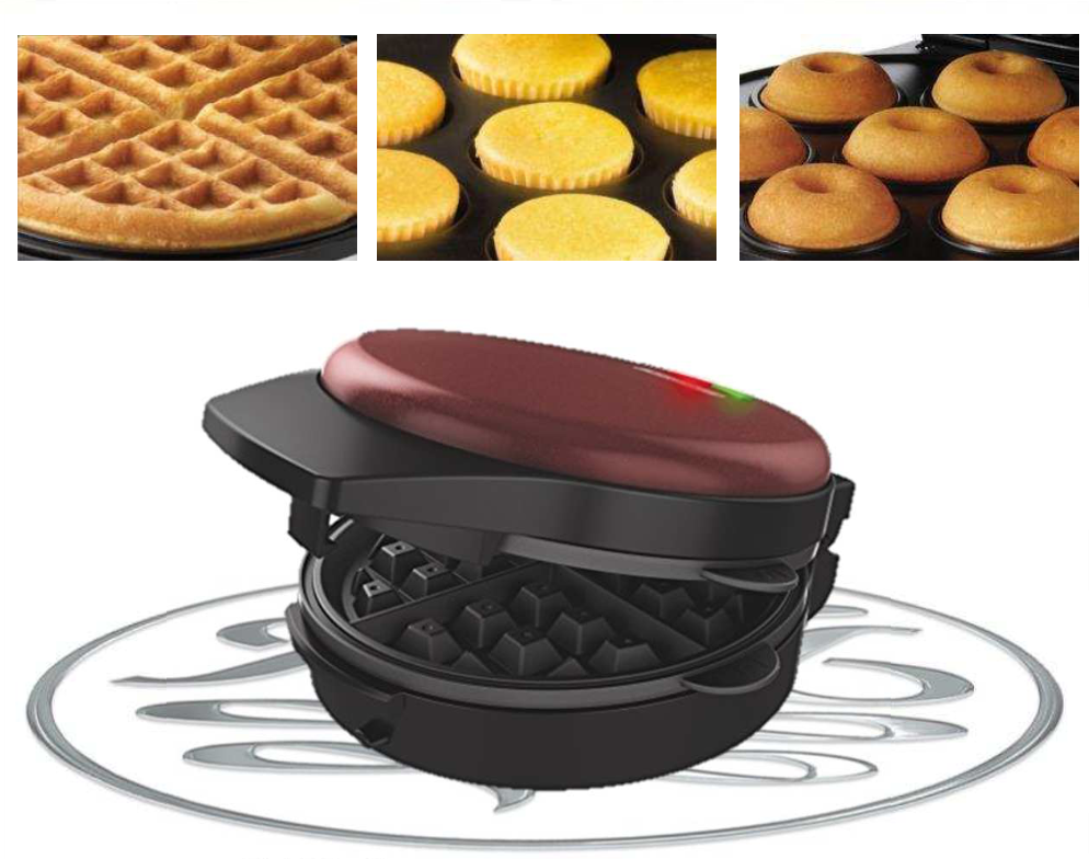 Russell Hobbs Fiesta 3 in 1 Cake Waffle & Donut Maker - 1 stk.