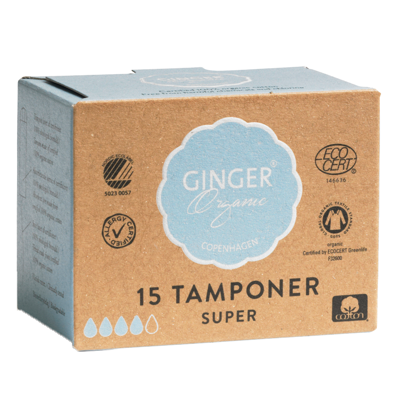 Ginger Organic Tampon u. Indføring Super (15 stk)