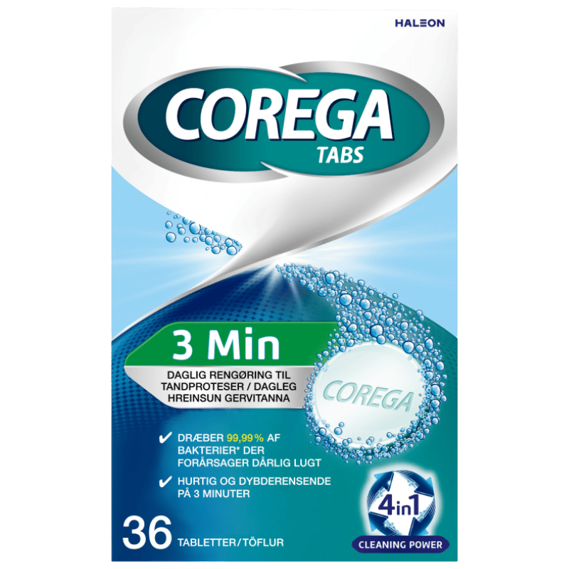 Corega Tabs 3 Minutes Proteserengøring (36 tabl)