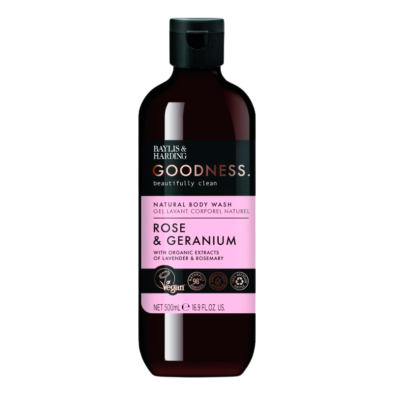 Baylis & Harding Goodness Rose & Geranium Body Wash - 500 ml.